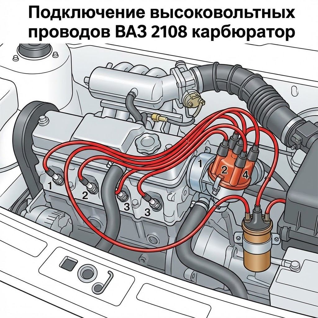 Подключение высоковольтных проводов ваз 2108 карбюратор ВИНМОТОРС